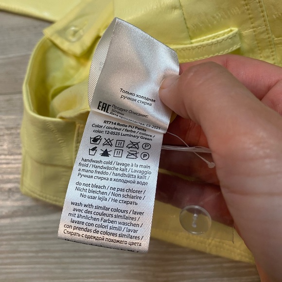 ROTATE Birger Christensen Rotie Pants in Luminary Green / Yellow Size 34 - NWT - Picture 10 of 10